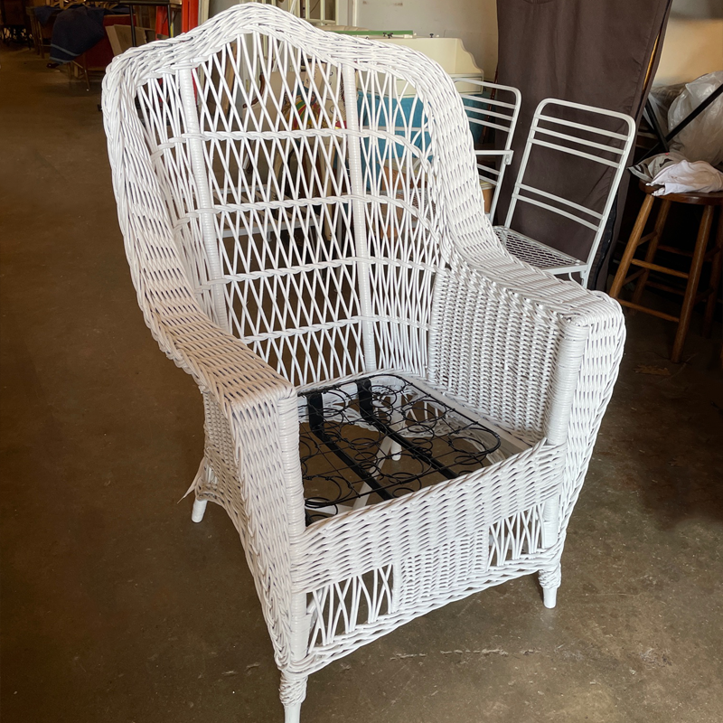 Vintage Wicker Furniture Repair Restoration Mumford Restoration   Wicker Furniture Repair Restoration Wicker White Wicker Chair After 